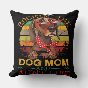 Dackel Glasses Rockin Hund Mama Geschenk für Tante Kissen