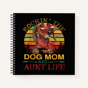 Dackel Glasses Rockin Hund Mama Geschenk für Tante Notizblock