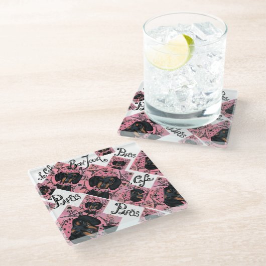 DACKEL GLASUNTERSETZER (Schrägansicht)