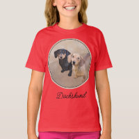 Dackel (glatt) Gemälde - Original Dog Art T-S