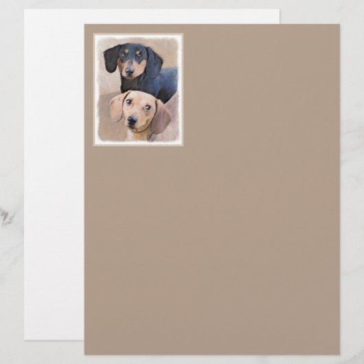 Dackel (glatt) Gemälde - Originale Hundekunst (Vorne/Hinten)