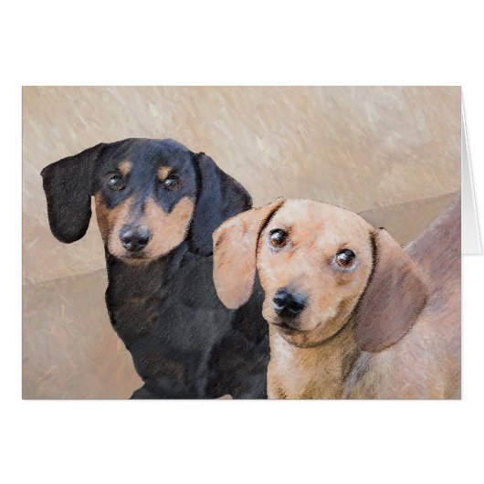 Dackel (glatt) Gemälde - Originale Hundekunst (Vorderseite (Horizontal))