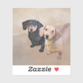 Dackel (glatt) Gemälde - Originale Hundekunst Aufkleber (Blatt)