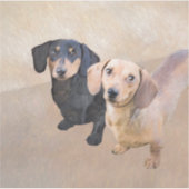 Dackel (glatt) Gemälde - Originale Hundekunst Aufkleber (Vorderseite)