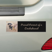 Dackel (glatt) Gemälde - Originale Hundekunst Autoaufkleber (Auf Auto)