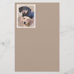 Dackel (glatt) Gemälde - Originale Hundekunst Briefpapier