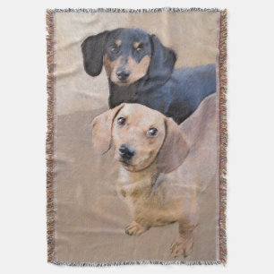 Dackel (glatt) Gemälde - Originale Hundekunst Decke