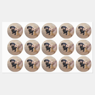 Dackel (glatt) Gemälde - Originale Hundekunst Etiketten