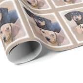 Dackel (glatt) Gemälde - Originale Hundekunst Geschenkpapier (Rolleneckpunkt)