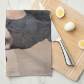 Dackel (glatt) Gemälde - Originale Hundekunst Geschirrtuch (Viertel Falte)