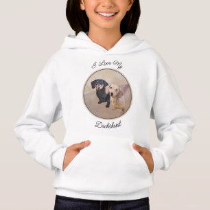 Dackel (glatt) Gemälde - Originale Hundekunst Hoodie