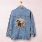 Dackel (glatt) Gemälde - Originale Hundekunst Jeansjacke (Hangar)