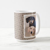 Dackel (glatt) Gemälde - Originale Hundekunst Kaffeetasse (VorderseiteRechts)