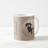 Dackel (glatt) Gemälde - Originale Hundekunst Kaffeetasse (VorderseiteRechts)