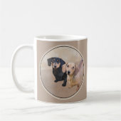 Dackel (glatt) Gemälde - Originale Hundekunst Kaffeetasse (Links)