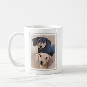 Dackel (glatt) Gemälde - Originale Hundekunst Kaffeetasse