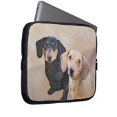 Dackel (glatt) Gemälde - Originale Hundekunst Laptopschutzhülle (Vorne Rechts)
