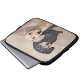 Dackel (glatt) Gemälde - Originale Hundekunst Laptopschutzhülle (Vorne Knopf)