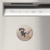 Dackel (glatt) Gemälde - Originale Hundekunst Magnet (In Situ (Geschirrspüler))