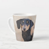 Dackel (glatt) Gemälde - Originale Hundekunst Milchtasse (Linke Ecke)