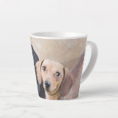 Dackel (glatt) Gemälde - Originale Hundekunst Milchtasse (Rechte Ecke)