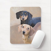 Dackel (glatt) Gemälde - Originale Hundekunst Mousepad (Mit Mouse)