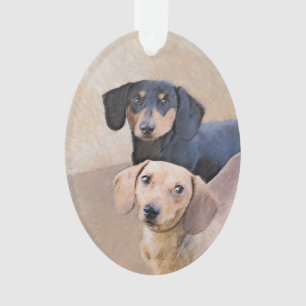 Dackel (glatt) Gemälde - Originale Hundekunst Ornament