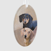 Dackel (glatt) Gemälde - Originale Hundekunst Ornament (Vorderseite)