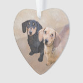 Dackel (glatt) Gemälde - Originale Hundekunst Ornament (Vorderseite)