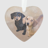 Dackel (glatt) Gemälde - Originale Hundekunst Ornament (Rückseite)