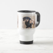 Dackel (glatt) Gemälde - Originale Hundekunst Reisebecher (VorderseiteRechts)