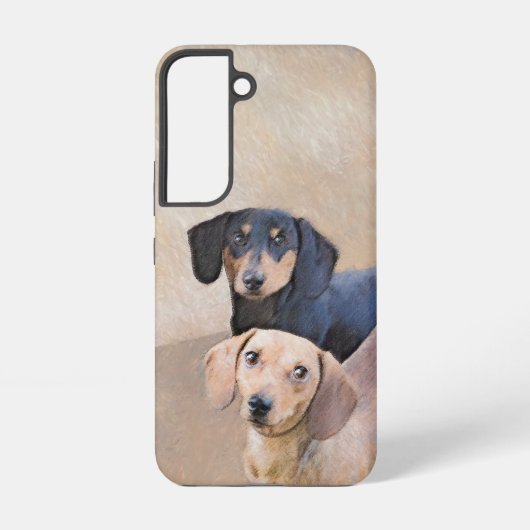 Dackel (glatt) Gemälde - Originale Hundekunst Samsung Galaxy Hülle (Rückseite)