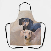 Dackel (glatt) Gemälde - Originale Hundekunst Schürze (Vorderseite)