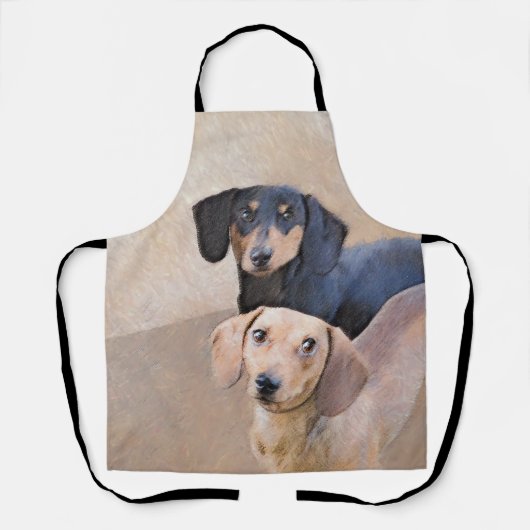 Dackel (glatt) Gemälde - Originale Hundekunst Schürze (Vorderseite)