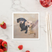 Dackel (glatt) Gemälde - Originale Hundekunst Serviette (Beispiel)