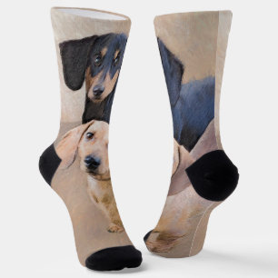 Dackel (glatt) Gemälde - Originale Hundekunst Socken
