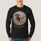 Dackel (glatt) Gemälde - Originale Hundekunst T-Shirt (Vorderseite)