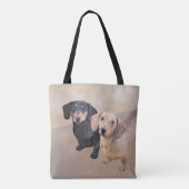 Dackel (glatt) Gemälde - Originale Hundekunst Tasche (Rückseite)