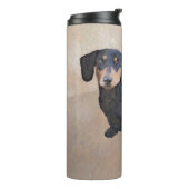 Dackel (glatt) Gemälde - Originale Hundekunst Thermosbecher (Nach links gedreht)