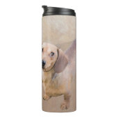 Dackel (glatt) Gemälde - Originale Hundekunst Thermosbecher (Nach rechts gedreht)