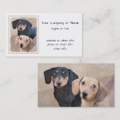 Dackel (glatt) Gemälde - Originale Hundekunst Visitenkarte (Vorne/Hinten)