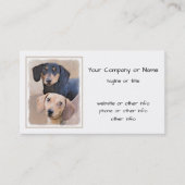 Dackel (glatt) Gemälde - Originale Hundekunst Visitenkarte (Vorderseite)