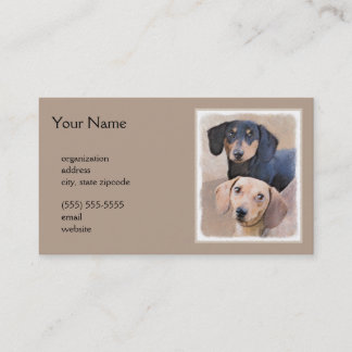Dackel (glatt) Gemälde - Originale Hundekunst Visitenkarte