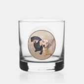 Dackel (glatt) Gemälde - Originale Hundekunst Whiskyglas (Rückseite)