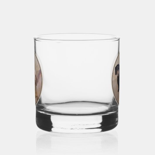 Dackel (glatt) Gemälde - Originale Hundekunst Whiskyglas (Rechts)