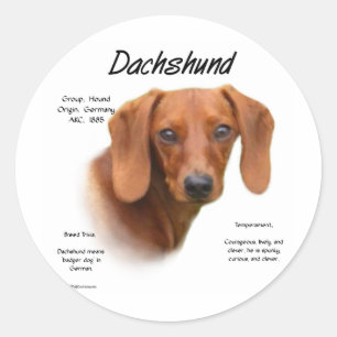 Dackel (glatt) Historiendesign Runder Aufkleber