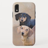 Dackel (glatte) Malerei - Original Hundekunst Case-Mate iPhone Hülle (Rückseite)