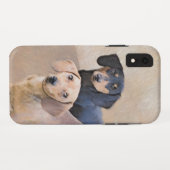 Dackel (glatte) Malerei - Original Hundekunst Case-Mate iPhone Hülle (Rückseite (Horizontal))