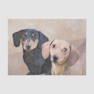 Dackel (glatte) Malerei - Original Hundekunst Seidenpapier