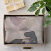 Dackel (glatte) Malerei - Original Hundekunst Seidenpapier (Geschenk)